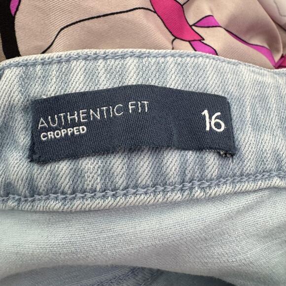 J Jill Jeans Women 16 Authentic Fit Cropped Stretch Raw Hem Denim Light Blue - Picture 4 of 12